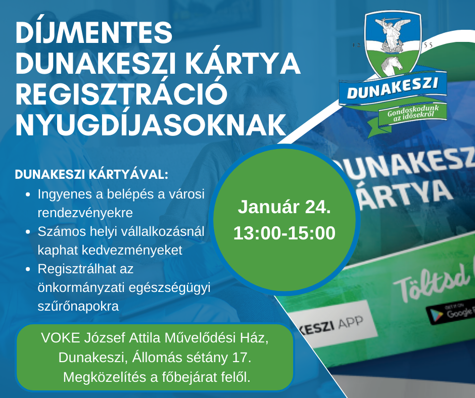 ingyenes Dunakeszi Kártya regisztráció
